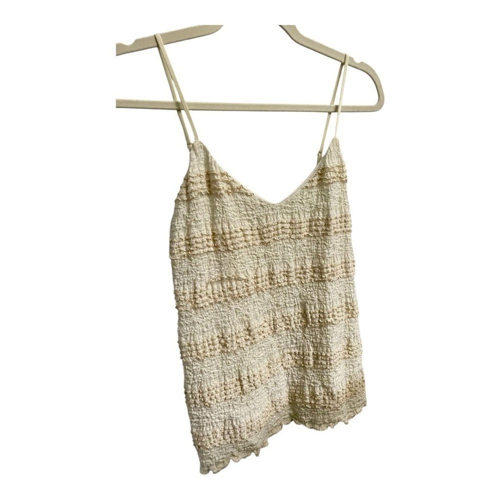 Banana Republic Cream White Gold Cami Tank Lace Size Medium - Picture 9 of 9